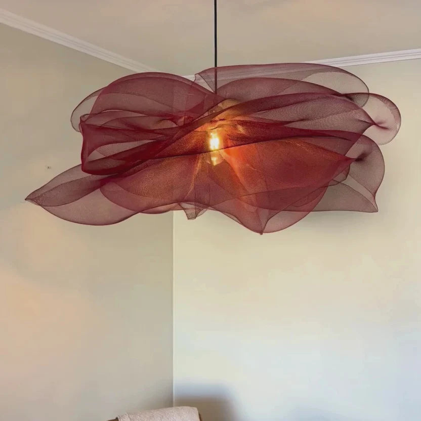Modern Maroon Petal Pendant Light