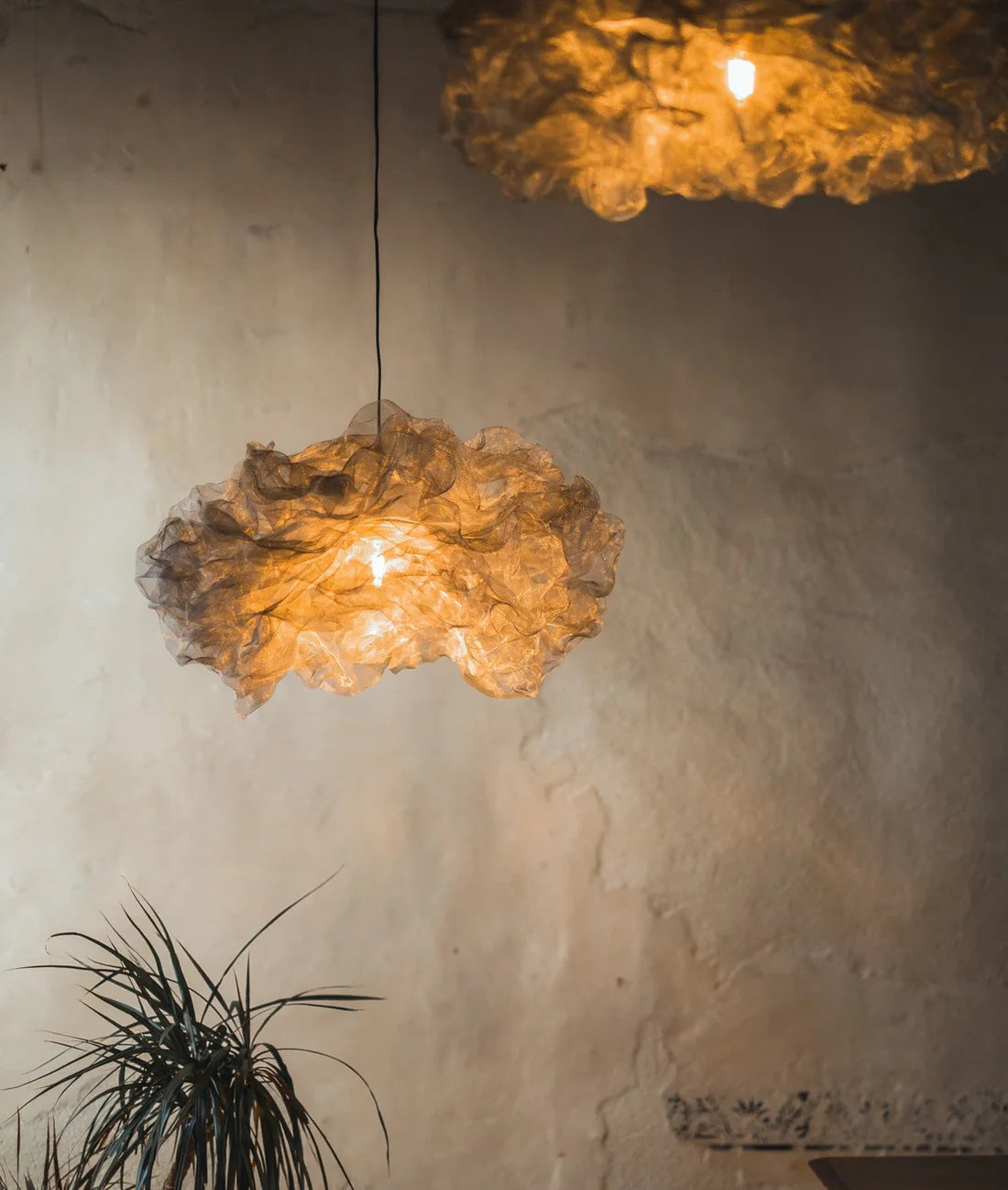 Modern Champagne Floral Pendant Light