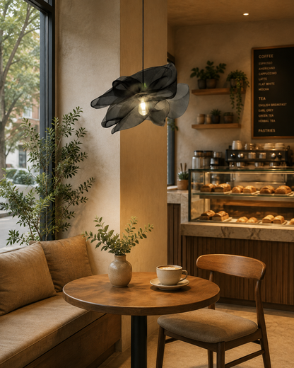Modern Black Petal Pendant Light