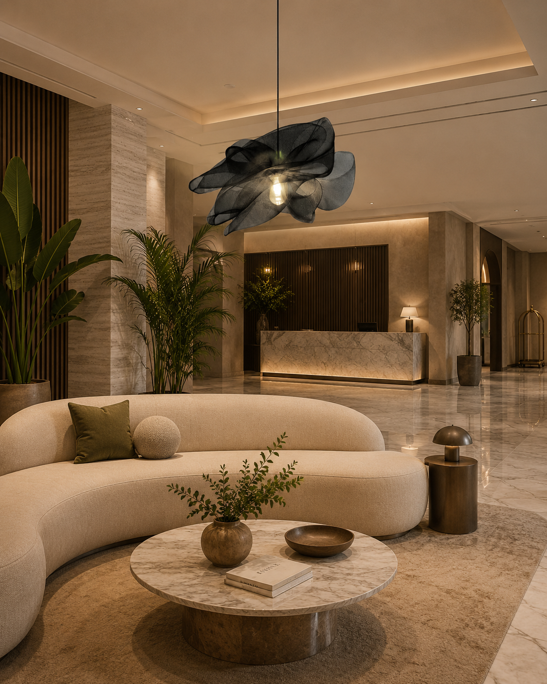 Modern Black Petal Pendant Light