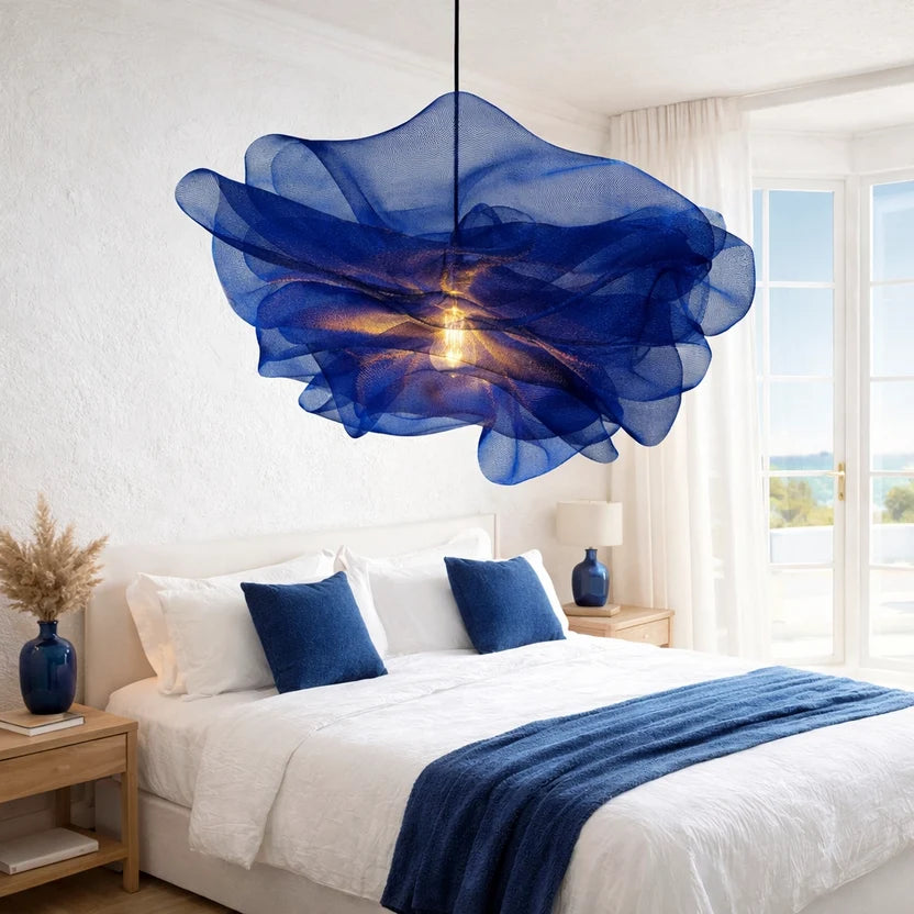 Modern Blue Petal Pendant Light