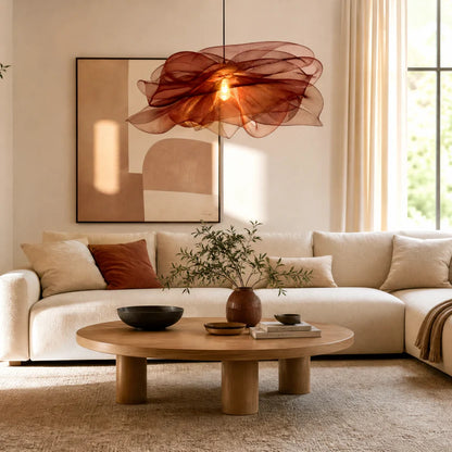 Modern Maroon Petal Pendant Light